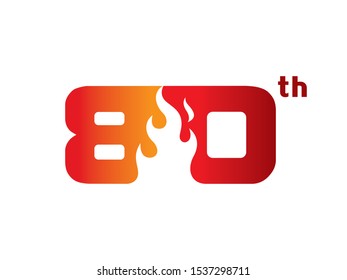 Number 80 logo or symbol template design