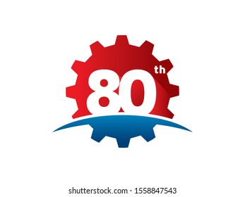 Number 80 logo or symbol template design
