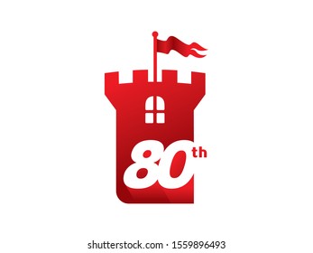 Number 80 logo or symbol template design
