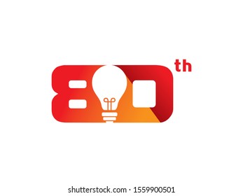 Number 80 logo or symbol template design