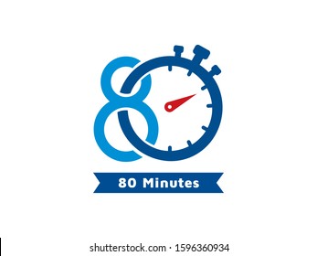 Number 80 logo or symbol template design