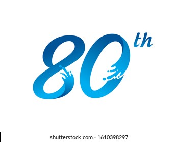 Number 80 logo or symbol template design