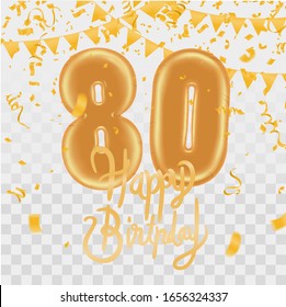 Number 80th anniversary birthday balloon isolated on background party celebration