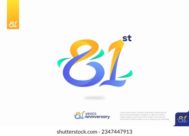 Number 81 logo icon design, 81st birthday logo number, anniversary 81