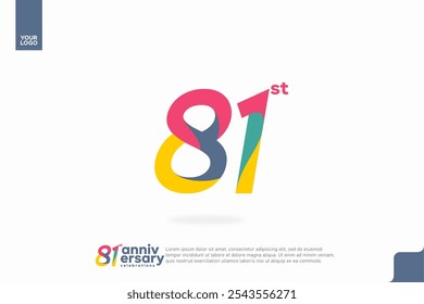Number 81 logo icon design, 81st birthday logo number, anniversary 81
