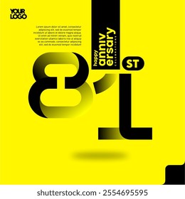 Number 81 logo icon design, 81st anniversary logotype