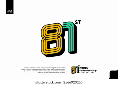 Number 81 logo icon design, 81st birthday logo number, anniversary 81