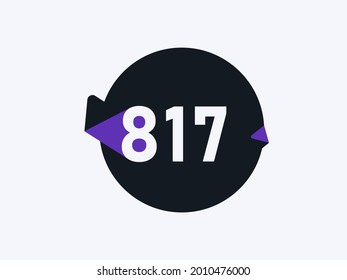 Number 817 logo icon design vector image
