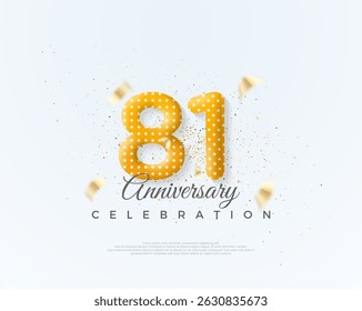 Number 81st for anniversary celebration. with unique and clean balloons numbers. Premium vector for poster, banner, celebration greeting.