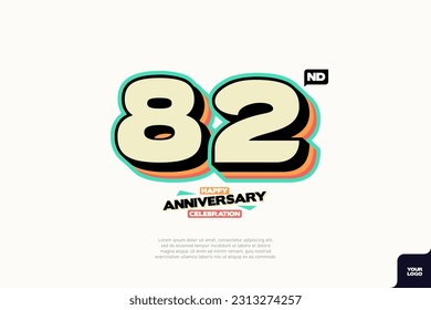 Number 82 logo icon design, 82nd birthday logo number, anniversary 82