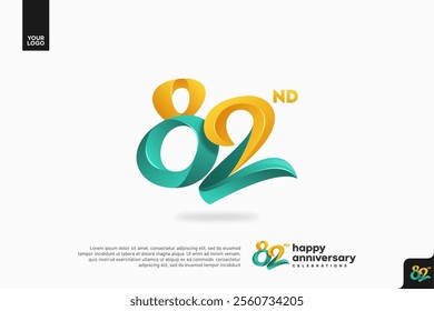 Number 82 logo icon design, 82nd birthday logo number, anniversary 82