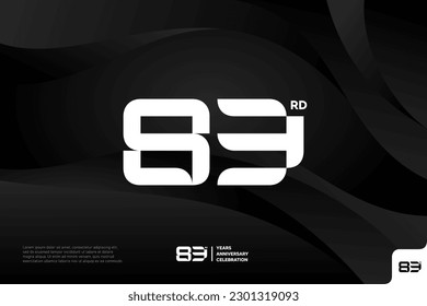 Number 83 logo icon design 83rd birthday logo number anniversary 83 svg