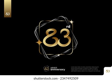 Number 83 logo icon design, 83rd birthday logo number, anniversary 83
