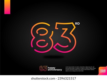 Number 83 logo icon design, 83rd birthday logo number, anniversary 83