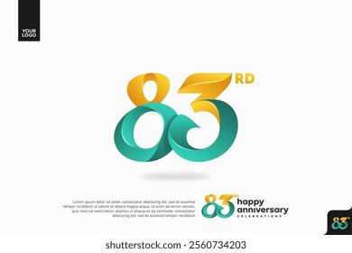 Number 83 logo icon design, 83rd birthday logo number, anniversary 83 svg