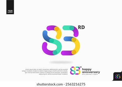 Number 83 logo icon design, 83rd birthday logo number, anniversary 83