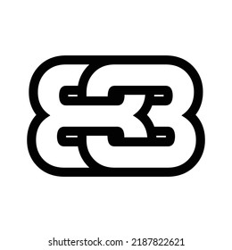 number 83 vector logo combined,