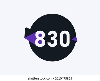 Number 830 logo icon design vector image