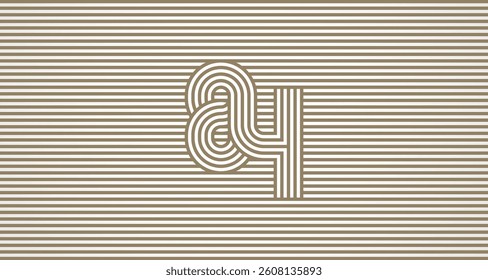 Number 84 logo design Inspiration, Number 84 logo multi line style that blends into the line background, flat design logo template, vector illustration