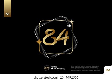 Number 84 logo icon design, 84th birthday logo number, anniversary 84
