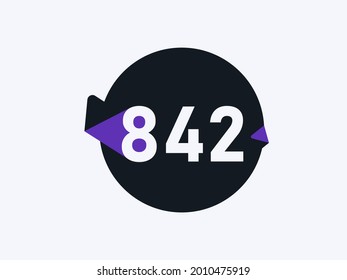 Nummer 842 Logo Symbol-Design, Vektorbild