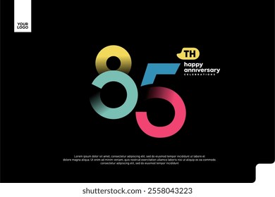 Number 85 logo icon design, 85th birthday logo number, anniversary 85