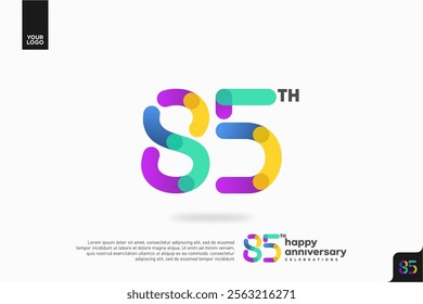 Number 85 logo icon design, 85th birthday logo number, anniversary 85