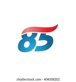 number 85 swoosh design template logo blue red