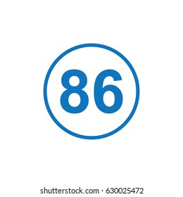 Number 86 icon illustration isolated vector sign symbol