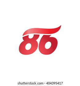 Number 86 Swoosh Design Template Logo Stock Vector (Royalty Free ...