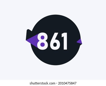 Imagen vectorial de diseño de icono del logotipo de número 861