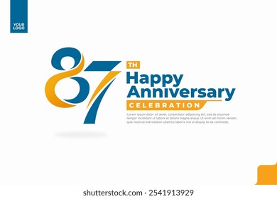 Number 87 logo icon design, 87th birthday logo number, anniversary 87