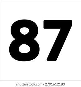 number 87. simple flat vector illustrations