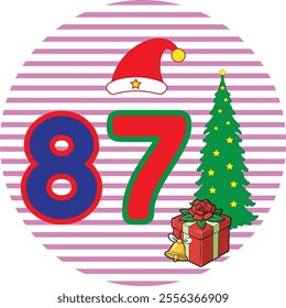 Number 87 Vector Art Illustration