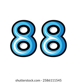 number 88 design with bold lines