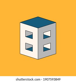 Number 88 logo with 3d isometric effect. Vector illustration.