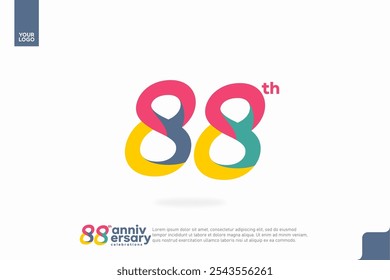 Number 88 logo icon design, 88th birthday logo number, anniversary 88
