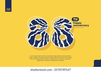 Number 88 logo icon design, 88th birthday logo number, anniversary 88