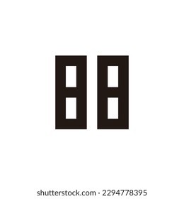 Number 88 square, rectangles geometric symbol simple logo vector