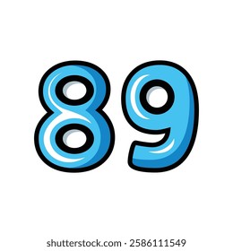 number 89 design with bold lines