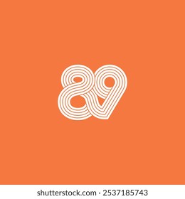Número 89 linhas ligadas logotipo moderno, ícone, sinal, símbolo ilustração vetorial.