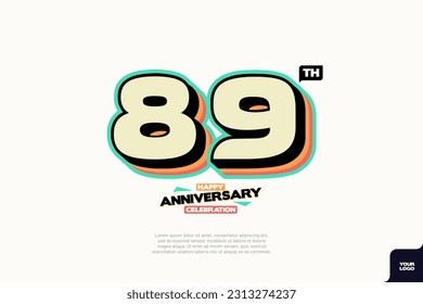 Number 89 logo icon design, 89th birthday logo number, anniversary 89