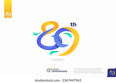 Number 89 logo icon design, 89th birthday logo number, anniversary 89