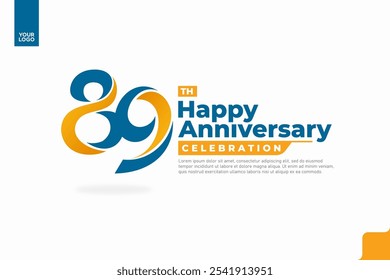 Número 89 diseño de icono de logotipo, número de logotipo de cumpleaños 89, aniversario 89