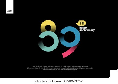 Number 89 logo icon design, 89th birthday logo number, anniversary 89