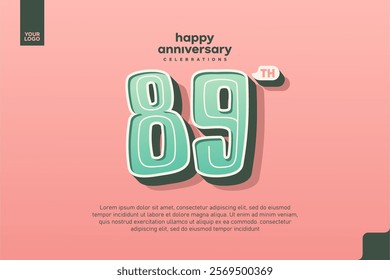 Number 89 logo icon design, 89th birthday logo number, anniversary 89