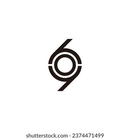 Number 9 0 6 circle geometric symbol simple logo vector