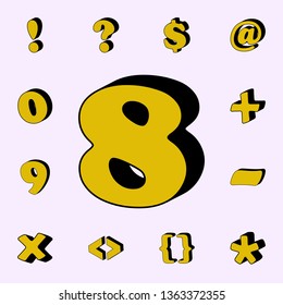 number 9, 3D icon. 3D words icons universal set for web and mobile