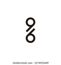 Number 9 and 6, number 8 geometric symbol simple logo vector