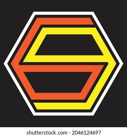 Number 9 and number 6 hexagon logo design. Vector sign. Shirt logos and business card templates.